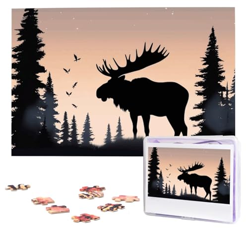 Puzzles, 1000 Teile, personalisierbar, Motiv: Bergkiefer, Wildnis, Puzzle, anspruchsvolles Bild mit Aufbewahrungstasche, Fotopuzzle für Erwachsene, Hochzeit (75 x 50 cm) von PAQOLSMCKR