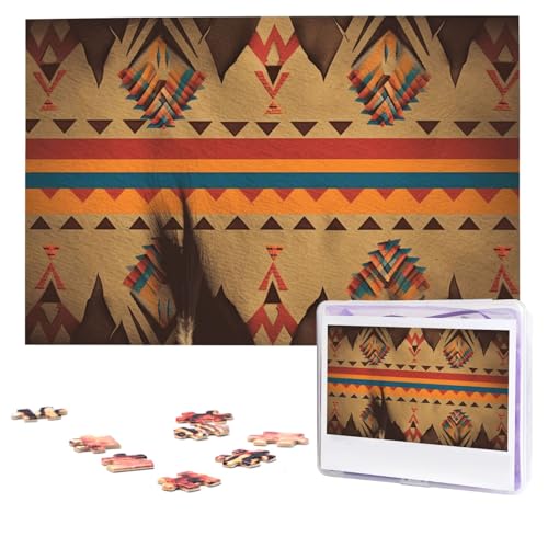 Puzzles, 1000 Teile, personalisiertes Puzzle, Indianer-Puzzle, herausforderndes Bild mit Aufbewahrungstasche, Fotopuzzle für Erwachsene, Hochzeit (75 x 50 cm) von PAQOLSMCKR