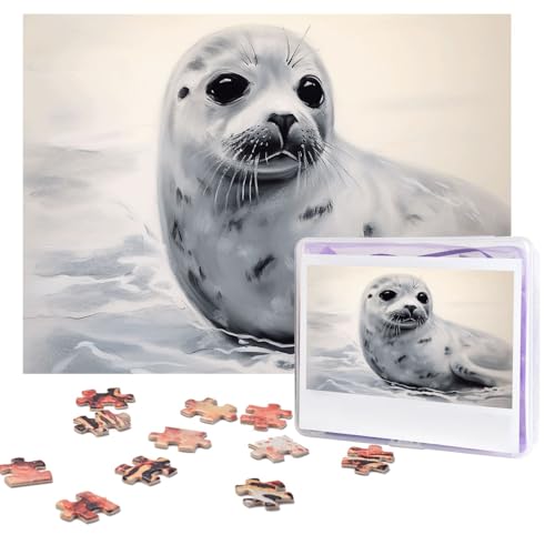 Puzzles, 500 Teile, personalisierbar, Harfe, Siegel, Malpuzzle, anspruchsvolles Bild mit Aufbewahrungstasche, Fotopuzzle für Erwachsene, Hochzeit (52 x 38 cm) von PAQOLSMCKR