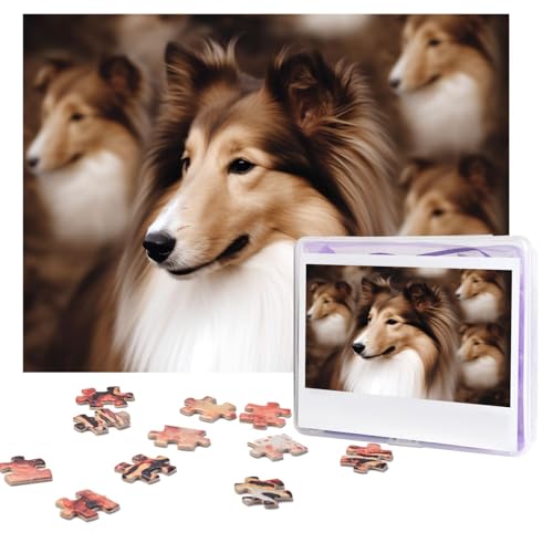 Puzzles, 500 Teile, personalisierbar, Hundepuzzle, anspruchsvolles Bild mit Aufbewahrungstasche, Fotopuzzle für Erwachsene, Hochzeit (75 x 50 cm) von PAQOLSMCKR