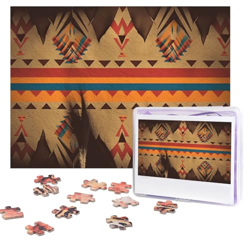 Puzzles, 500 Teile, personalisierbar, Indianer-Puzzle, herausforderndes Bild mit Aufbewahrungstasche, Fotopuzzle für Erwachsene, Hochzeit (52 x 38 cm) von PAQOLSMCKR