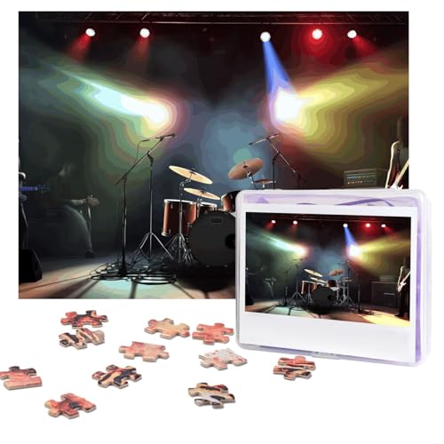 Puzzles, 500 Teile, personalisierbar, Rockband-Bühnenpuzzle, anspruchsvolles Bild mit Aufbewahrungstasche, Fotopuzzle für Erwachsene, Hochzeit (52 x 38 cm) von PAQOLSMCKR