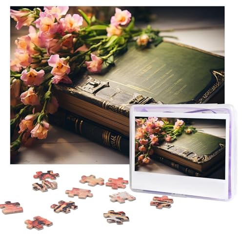Puzzles, 500 Teile, personalisierbar, altes Buch, Puzzle, anspruchsvolles Bild mit Aufbewahrungstasche, Fotopuzzle für Erwachsene, Hochzeit (75 x 50 cm) von PAQOLSMCKR