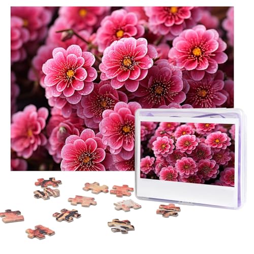 Puzzles, 500 Teile, personalisierbar, blühende Blumen, Puzzle, herausforderndes Bild mit Aufbewahrungstasche, Fotopuzzle für Erwachsene, Hochzeit (75 x 50 cm) von PAQOLSMCKR