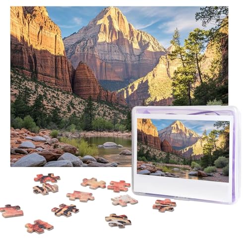 Puzzles, 500 Teile, personalisierbar, zionischer Nationalpark, Puzzle, herausforderndes Bild mit Aufbewahrungstasche, Fotopuzzle für Erwachsene, Hochzeit (52 x 38 cm) von PAQOLSMCKR
