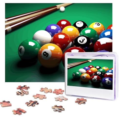 Puzzles, 500 Teile, personalisiertes Puzzle, Billard-Puzzle, anspruchsvolles Bild mit Aufbewahrungstasche, Fotopuzzle für Erwachsene, Hochzeit (52 x 38 cm) von PAQOLSMCKR