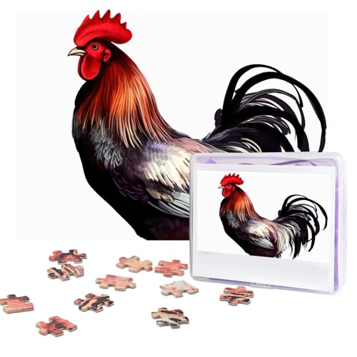 Puzzles, 500 Teile, personalisiertes Puzzle, Hahn-Puzzle, herausforderndes Bild mit Aufbewahrungstasche, Fotopuzzle für Erwachsene, Hochzeit (75 x 50 cm) von PAQOLSMCKR