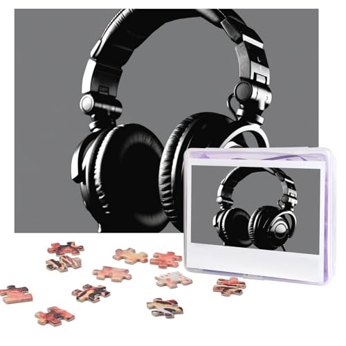 Puzzles, 500 Teile, personalisiertes Puzzle, Kopfhörer, Puzzle, anspruchsvolles Bild mit Aufbewahrungstasche, Fotopuzzle für Erwachsene, Hochzeit (75 x 50 cm) von PAQOLSMCKR