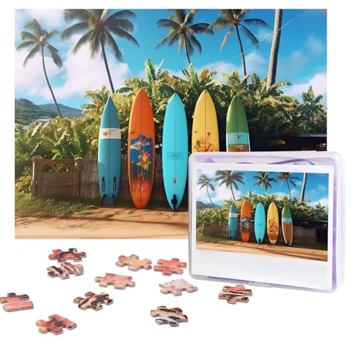 Puzzles, 500 Teile, personalisiertes Puzzle, Surfbrett-Puzzle, anspruchsvolles Bild mit Aufbewahrungstasche, Fotopuzzle für Erwachsene, Hochzeit (75 x 50 cm) von PAQOLSMCKR