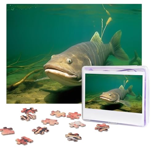 Puzzles, 500 Teile, personalisiertes Puzzle, Unterwasserwelspuzzle, herausforderndes Bild mit Aufbewahrungstasche, Fotopuzzle für Erwachsene, Hochzeit (75 x 50 cm) von PAQOLSMCKR
