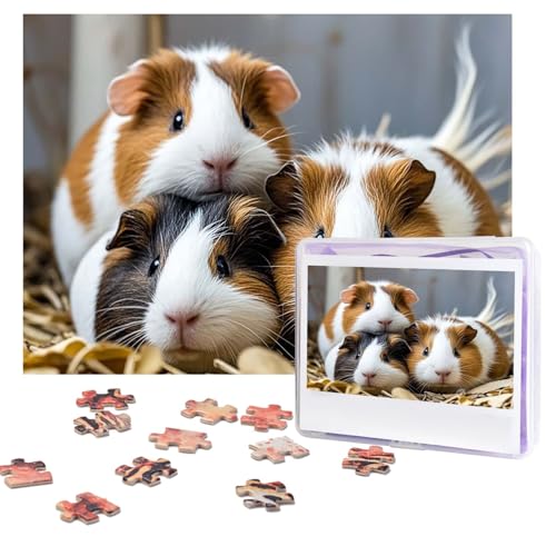 Puzzles, Meerschweinchen, Puzzle, anspruchsvolles Bild mit Aufbewahrungstasche, Fotopuzzle für Erwachsene, Hochzeit, 52 x 38 cm, 500 Teile von PAQOLSMCKR