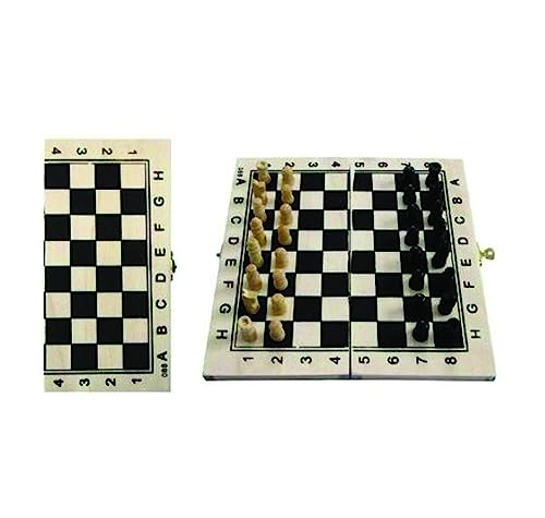 PARENCE - Faltbares Schachspiel aus Holz mit Sicherheitsschloss - Tragbar - Reise oder zu Hause - Brett von 21 x 21 cm - Lernabschluss von PARENCE
