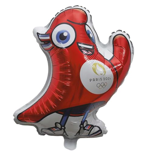 PARIS 2024, Folienballon 3D Maskottchen Pm 45 cm M24, offizielles Lizenzprodukt, Partydekoration, zum Aufblasen mit Strohhalm oder Ballonpumpe, Sportthema, Geburtstag von PARIS 2024