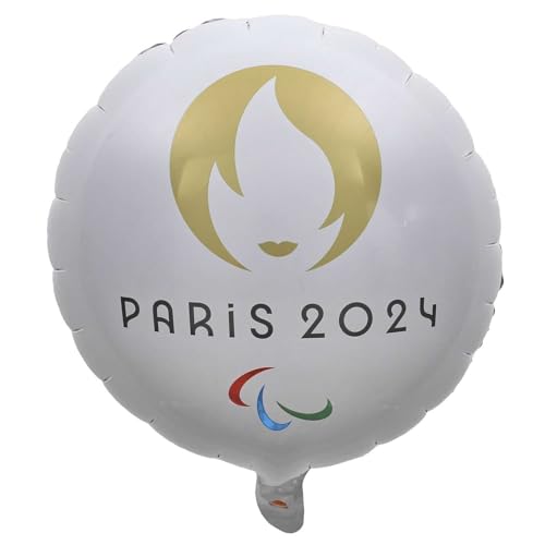 PARIS 2024, Folienballon Paris 2024 Para Gm 45 cm M24, offizielles Lizenzprodukt, Partydekorationen, zum Aufblasen mit Strohhalm oder Ballonpumpe, Sportthema, Geburtstag von PARIS 2024