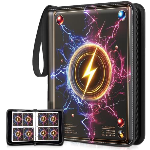 Sammelkarten Album, 440 Karten Sammelalbum 55 Seiten, Wasserdicht PU Sammelalbum Reißverschluss Binder für Sammelkarten, MTG Karten Heft für Spielkarten, Sportkarten, Yugioh etc.V2 Sammelkarten Album, 440 Karten Sammelalbum 55 Seiten, Wasserdicht PU Sammelalbum Reißverschluss Binder für Sammelkarten, MTG Karten Heft für Spielkarten, Sportkarten, Yugioh etc.V2 von PARPAT