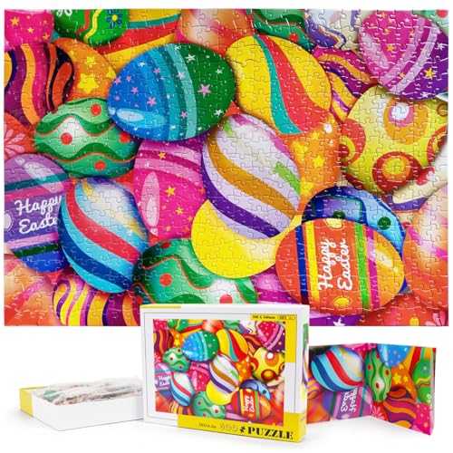 2024 Oster-Puzzles, Urlaubspuzzles für Erwachsene und Kinder - 500 Stück Osterpuzzles, Osterei-Lernspiele Geschenk für Ältere Kinder, Familie und Freunde von PARSUP
