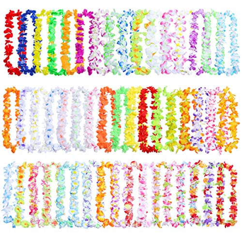 50 Stück hawaiianische Leis-Party-Dekorationen, 50 Stile hawaiianische Leis Bulk Hawaii-Blumen-Halskette für tropische Hawaii-Party-Themen-Strandparty-Zubehör, hawaiianische Nachtbar, Luau, Aloha 50 Stück hawaiianische Leis-Party-Dekorationen, 50 Stile hawaiianische Leis Bulk Hawaii-Blumen-Halskette für tropische Hawaii-Party-Themen-Strandparty-Zubehör, hawaiianische Nachtbar, Luau, Aloha von PARSUP