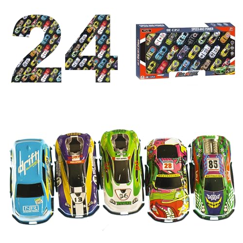 Partituki Box mit 24 Mini-Autos, 6,8 cm, aus Legierung, Pull-Back Cars von PARTITUKI