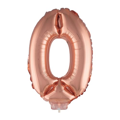 NEU Mini-Folienballon am Papierstäbchen, Zahl 0, rosé-gold/kupfer, ca. 40cm NEU Mini-Folienballon am Papierstäbchen, Zahl 0, rosé-gold/kupfer, ca. 40cm von PARTY DISCOUNT