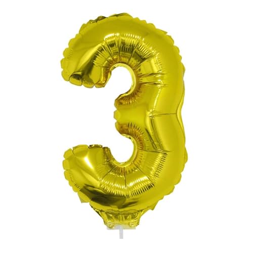 PARTY DISCOUNT NEU Mini-Folienballon am Papierstäbchen, Zahl 3, Gold, ca. 40cm PARTY DISCOUNT NEU Mini-Folienballon am Papierstäbchen, Zahl 3, Gold, ca. 40cm von PARTY DISCOUNT