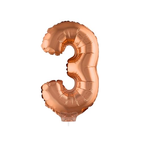 PARTY DISCOUNT NEU Mini-Folienballon am Papierstäbchen, Zahl 3, rosé-Gold/Kupfer, ca. 40cm PARTY DISCOUNT NEU Mini-Folienballon am Papierstäbchen, Zahl 3, rosé-Gold/Kupfer, ca. 40cm von PARTY DISCOUNT