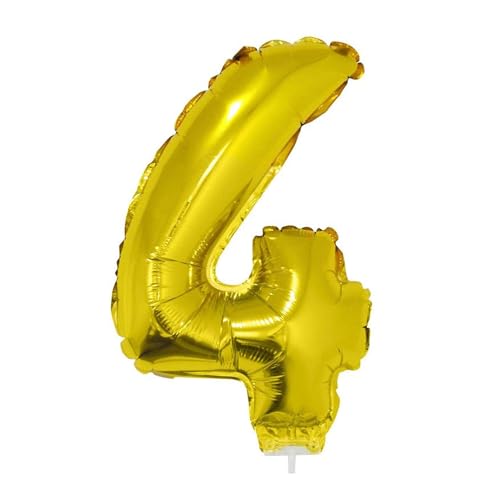 PARTY DISCOUNT NEU Mini-Folienballon am Papierstäbchen, Zahl 4, Gold, ca. 40cm PARTY DISCOUNT NEU Mini-Folienballon am Papierstäbchen, Zahl 4, Gold, ca. 40cm von PARTY DISCOUNT