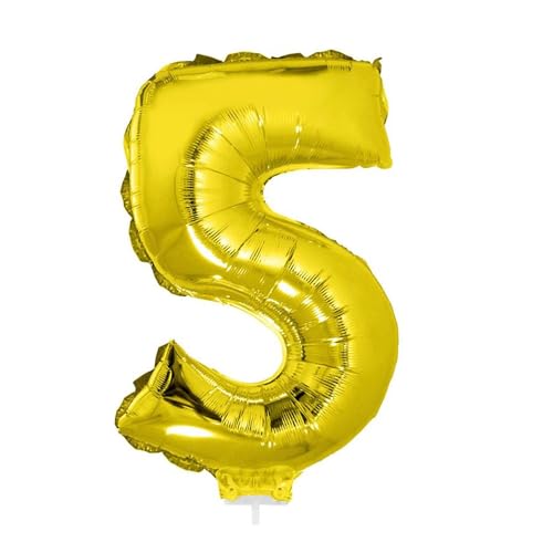 PARTY DISCOUNT NEU Mini-Folienballon am Papierstäbchen, Zahl 5, Gold, ca. 40cm PARTY DISCOUNT NEU Mini-Folienballon am Papierstäbchen, Zahl 5, Gold, ca. 40cm von PARTY DISCOUNT
