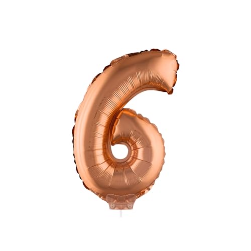 PARTY DISCOUNT NEU Mini-Folienballon am Papierstäbchen, Zahl 6, rosé-Gold/Kupfer, ca. 40cm PARTY DISCOUNT NEU Mini-Folienballon am Papierstäbchen, Zahl 6, rosé-Gold/Kupfer, ca. 40cm von PARTY DISCOUNT