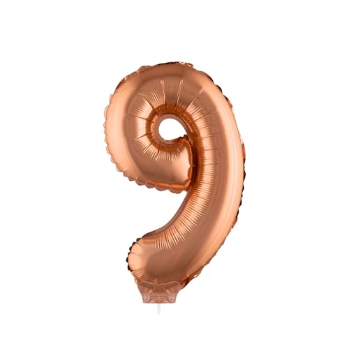 PARTY DISCOUNT NEU Mini-Folienballon am Papierstäbchen, Zahl 9, rosé-Gold/Kupfer, ca. 40cm PARTY DISCOUNT NEU Mini-Folienballon am Papierstäbchen, Zahl 9, rosé-Gold/Kupfer, ca. 40cm von PARTY DISCOUNT