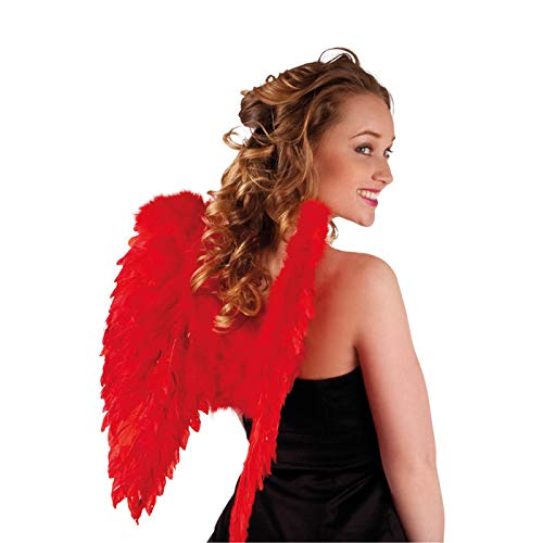 PARTY DISCOUNT® Flügel Engel mit Federn ca. 50 x 50 cm, rot von PARTY DISCOUNT