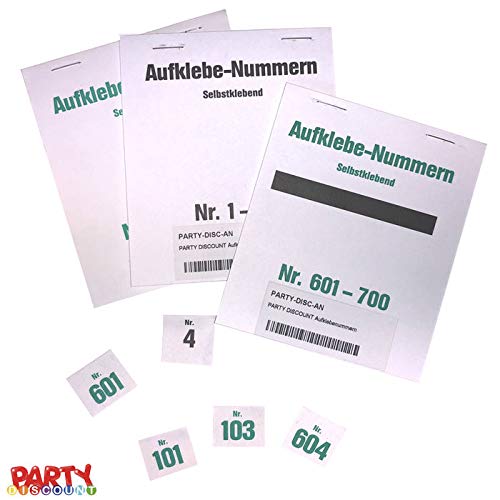PARTY DISCOUNT® Gewinn-Aufklebenummern, selbstklebend, Nr 1-100 von PARTY DISCOUNT