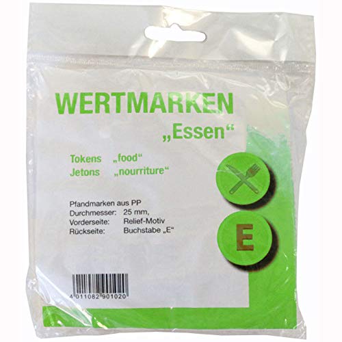 PARTY DISCOUNT® Wertmarken-Chips Essen, grün, 100 STK. von PARTY DISCOUNT