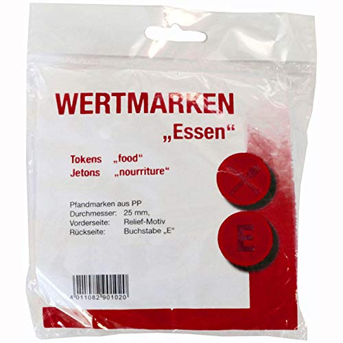 PARTY DISCOUNT® Wertmarken-Chips Essen, rot, 100 STK. von PARTY DISCOUNT