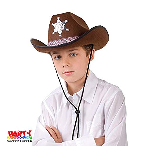 PARTY DISCOUNT ® Hut Sheriff für Kinder, braun von PARTY DISCOUNT