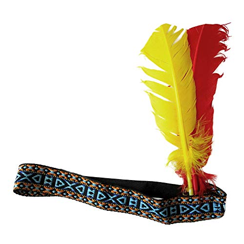 PARTY DISCOUNT ® Indianer-Stirnband mit 2 Federn - Spar-Pack mit 10 Stück von PARTY DISCOUNT