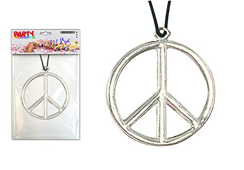 PARTY DISCOUNT ® Kette Peace-Zeichen aus Metall, Ø 5cm von PARTY DISCOUNT