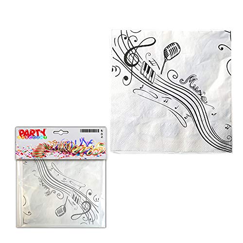 PARTY DISCOUNT ® Neu Servietten Musiknoten, 33x33 cm von PARTY DISCOUNT