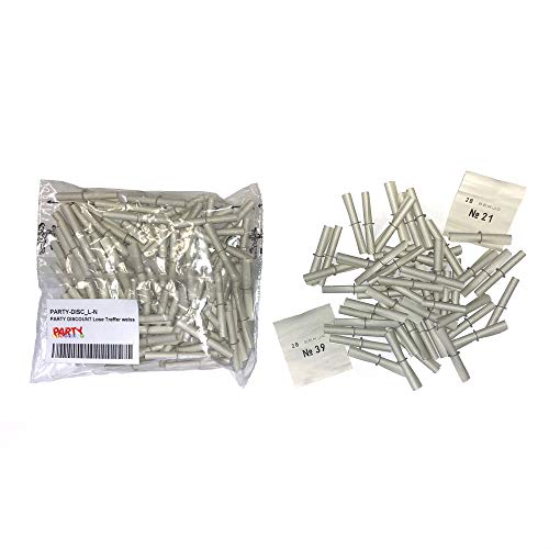 PARTY DISCOUNT ® Röllchenlose 'Treffer', weiß, Nummer 201-250 von PARTY DISCOUNT