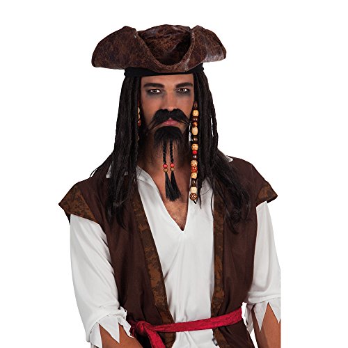 PARTY DISCOUNT Bart Pirat mit Perlen, schwarz von PARTY DISCOUNT