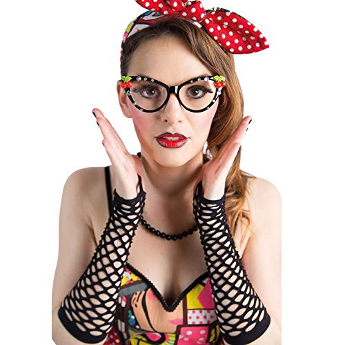 PARTY DISCOUNT Brille Rockabilly, schwarz mit Brillies von PARTY DISCOUNT