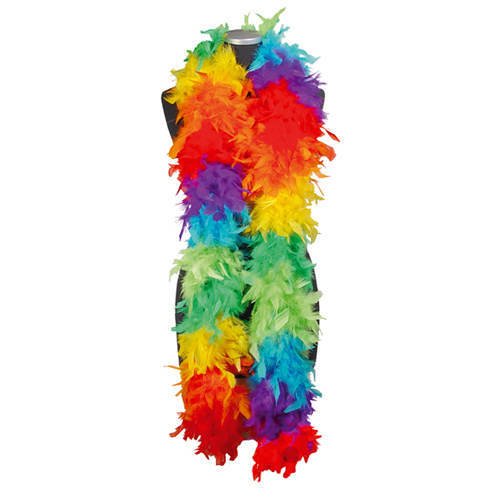PARTY DISCOUNT Federboa Regenbogen Block-Farben ca. 180 cm von PARTY DISCOUNT