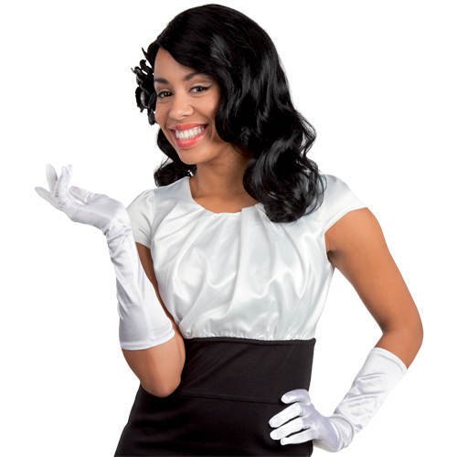PARTY DISCOUNT Handschuhe Monte Carlo, weiß aus Satin, 40 cm von PARTY DISCOUNT