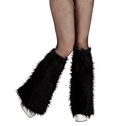 PARTY DISCOUNT Hippie Stulpen aus Plüsch, schwarz von PARTY DISCOUNT