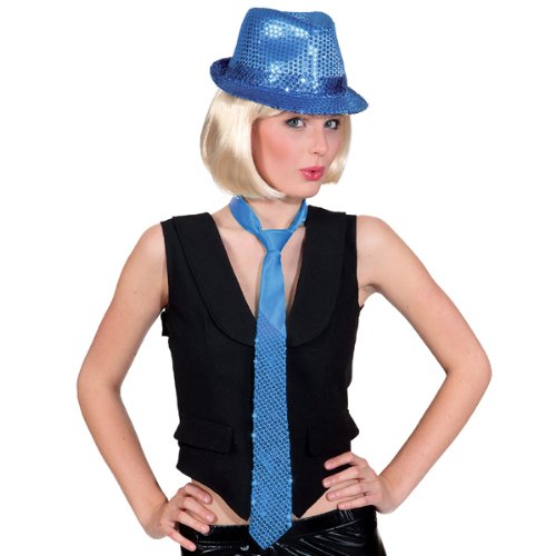 PARTY DISCOUNT Krawatte mit Pailletten, blau von PARTY DISCOUNT