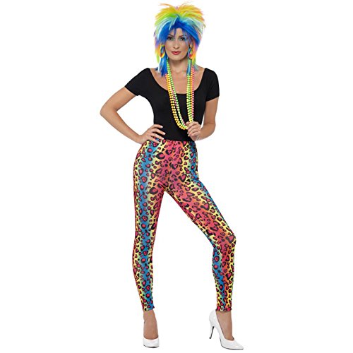 PARTY DISCOUNT Leggings neon-bunt mit Leo-Print Einheitsgröße von PARTY DISCOUNT