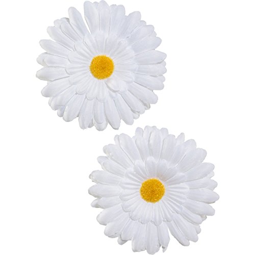 PARTY DISCOUNT Margeriten-Blüten mit Clip, ca. Ø 12 cm, 2 Stk von PARTY DISCOUNT
