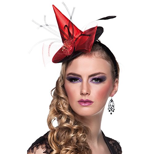 PARTY DISCOUNT Mini-Hut Hexe mit Haarreif, rot von PARTY DISCOUNT