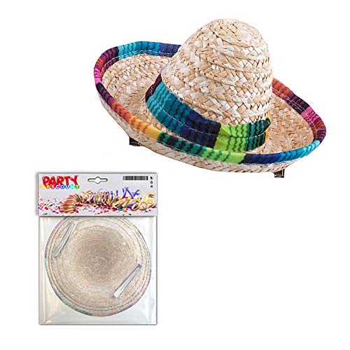 PARTY DISCOUNT Mini-Hut Sombrero aus Stoh, mit Clips von PARTY DISCOUNT