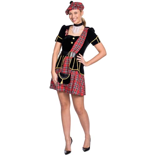 PARTY DISCOUNT NEU Damen-Kostüm Schottin, Kleid inkl. Mütze, Gr. 44 von PARTY DISCOUNT