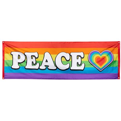 PARTY DISCOUNT NEU Fahne Regenbogen Peace, 74x220cm von PARTY DISCOUNT